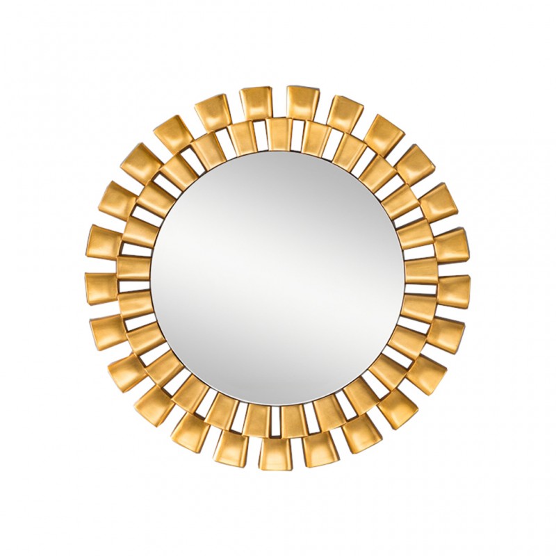 Wall Mirror Round Diameter 90 cm MDF - Gold Finish JC-MN6212