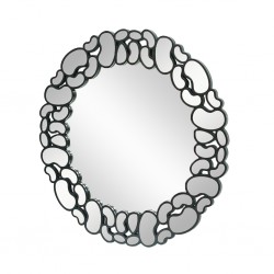 Wall Mirror Round Diameter 90 cm MDF - Black Finish JC-MN6215
