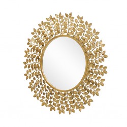 Wall Mirror Round Diameter 90 cm Metal - Gold Finish JC-MN6201