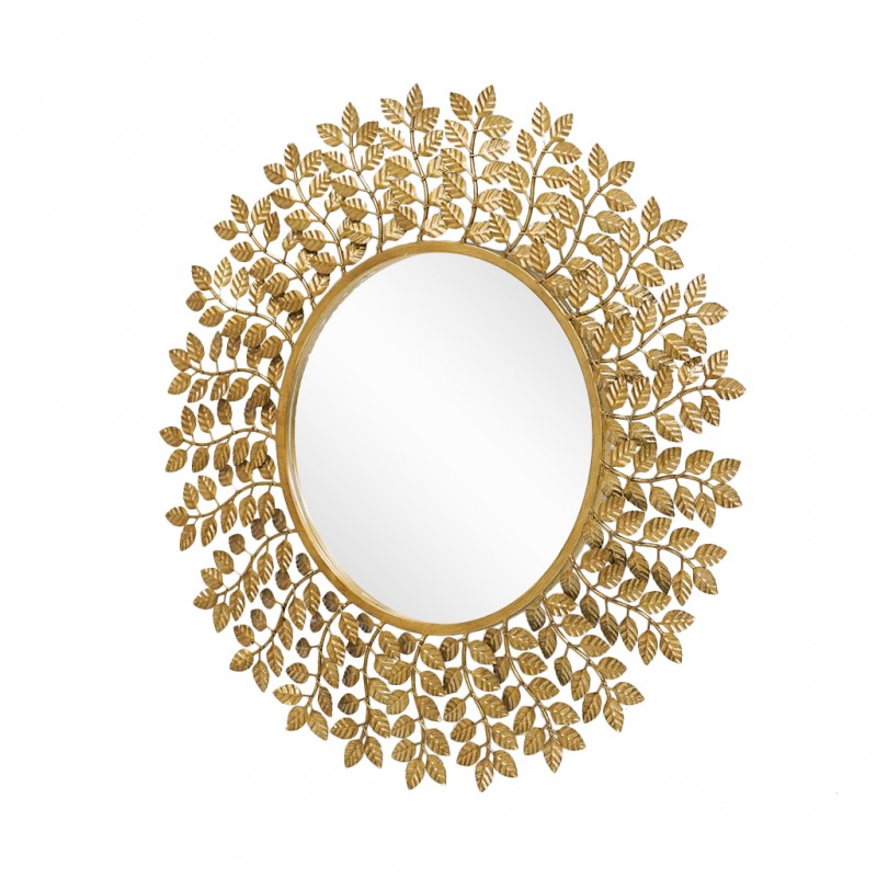 Wall Mirror Round Diameter 90 cm Metal Gold Finish JCMN6201