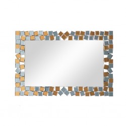 Wall Mirror Rectangle W120xD2xH80 cm MDF - Silver & Gold Finish JC-MN6206