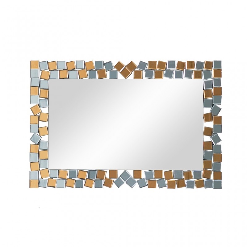 Wall Mirror Rectangle W120xD2xH80 cm MDF - Silver & Gold Finish JC-MN6206 Wall Mirror Rectangle W120xD2xH80 cm MDF - Silver & Gold Finish JC-MN6206