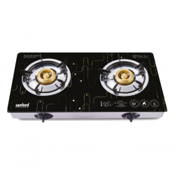 Sanford SAN154 SF5361GC 2 Burner 2YW Glass Gas Stove - Black+Design "O"