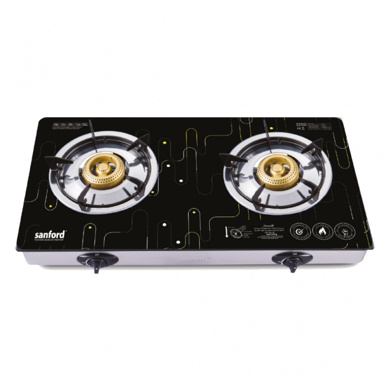 Sanford SAN154 SF5361GC 2 Burner 2YW Glass Gas Stove - Black+Design "O" Sanford SAN154 SF5361GC 2 Burner 2YW Glass Gas Stove - Black+Design "O"