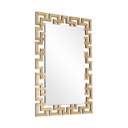 Wall Mirror in MDF Brown Silver Finish W80xH120 cm JC-MN305