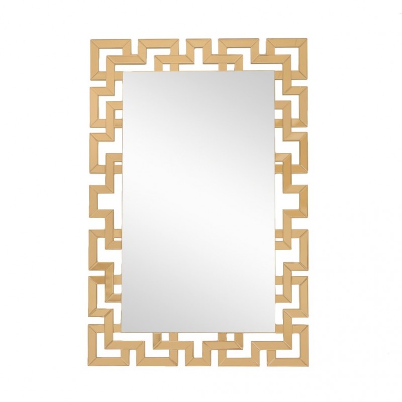 Wall Mirror in MDF Brown Silver Finish W80xH120 cm JC-MN305