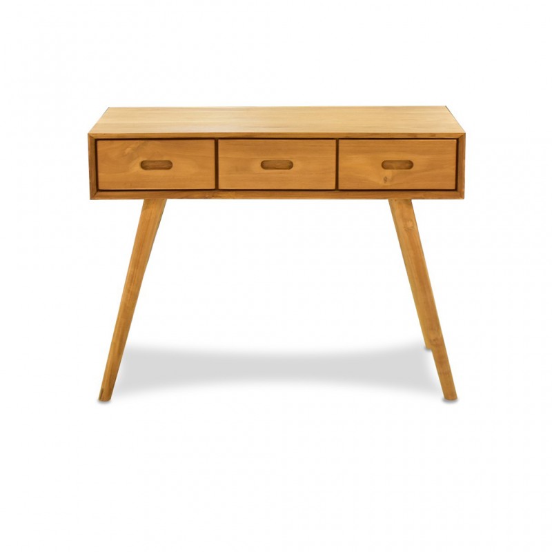 Ingrid Console Table With 3 Drawers In Teak