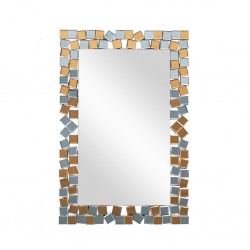 Wall Mirror MDF Brown/Grey/Silver Finish W70xH135 cm JC-MN306