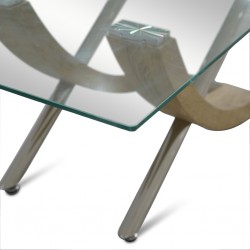 Sofia Coffee Table Metal/MDF & Glass Top