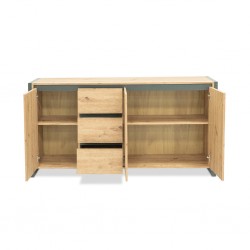 Denver Sideboard 3 Doors & 3 Drawers Artisan Oak/Anthracite Color