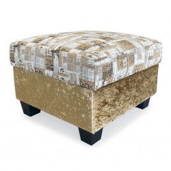 Marco Ottoman in Plain Gold/Patern Fabric