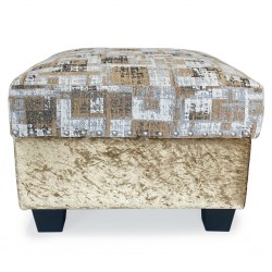 Marco Ottoman in Plain Gold/Patern Fabric