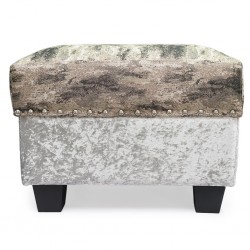 Marco Ottoman in Plain Silver/Pattern Fabric