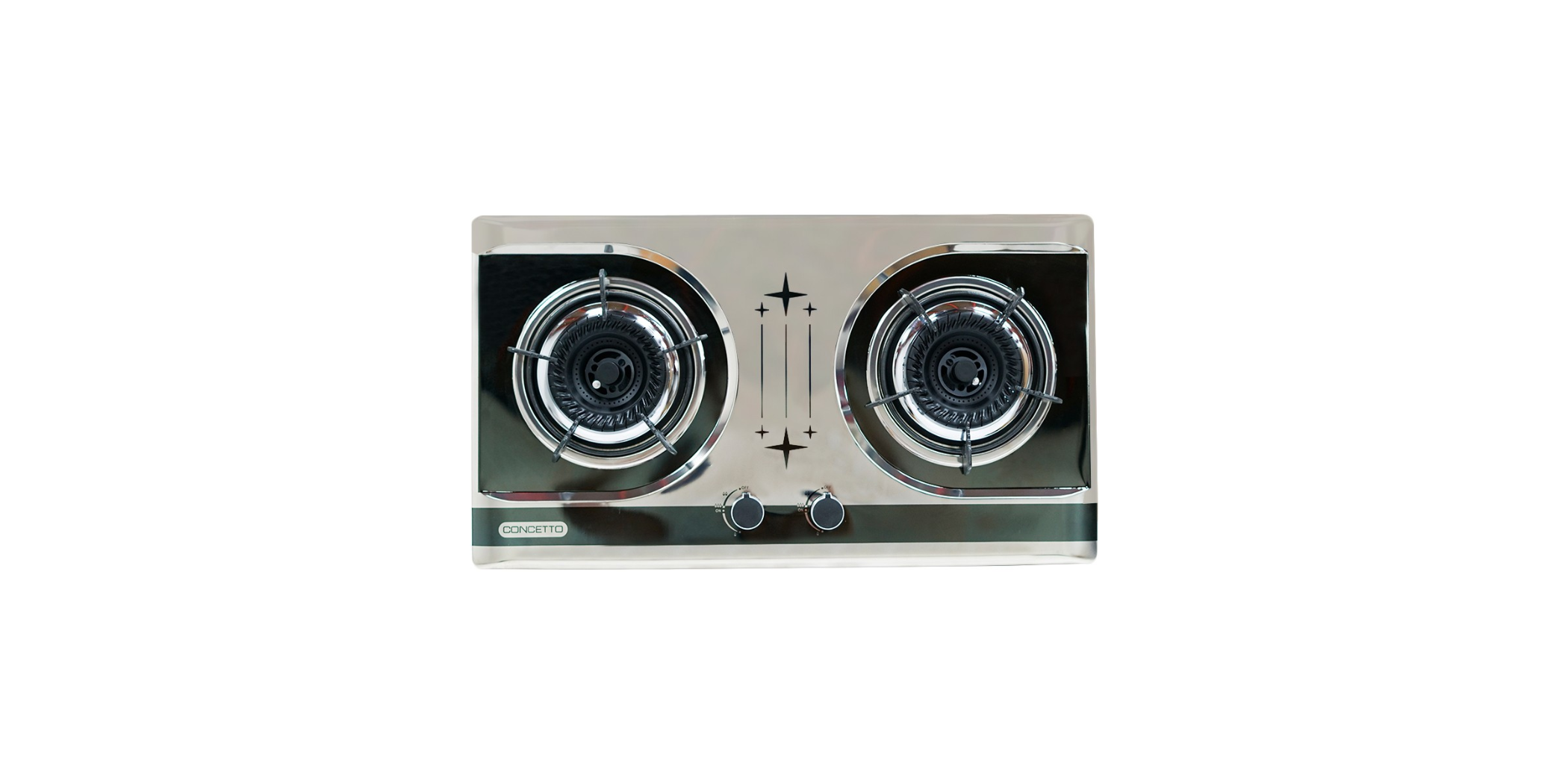 Concetto CGB22083 Built in Blk S/S Double Burner
