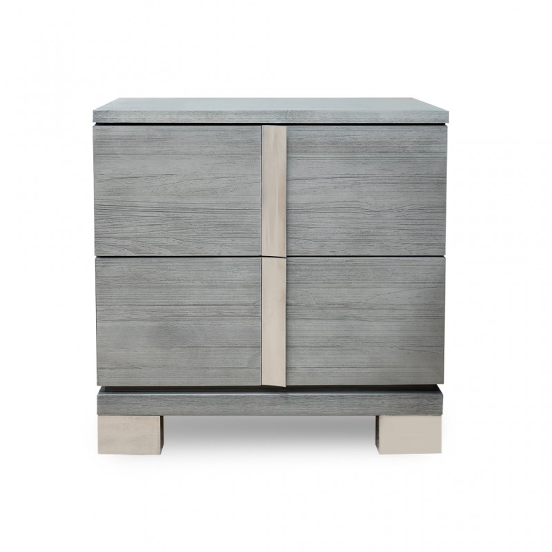 Venezia Bedside Table With 2 Drawers Grey
