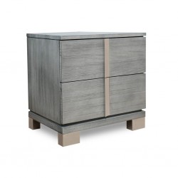 Venezia Bedside Table With 2 Drawers Grey