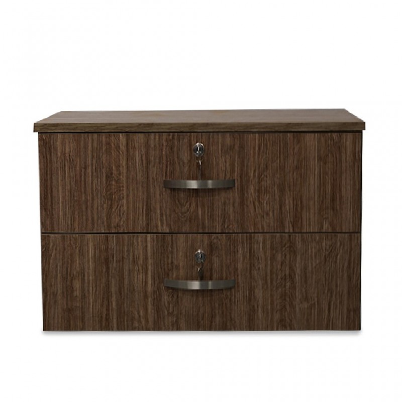 Stockholm 2 Drawers Storage Unit Brown Wood MDF