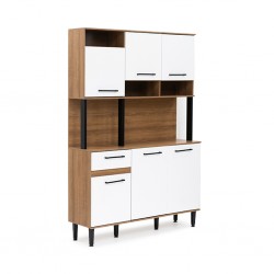 Coquina Kitchen Cabinet Dakar/White 6 Drs & 1 Drawer