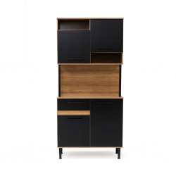 Hestinna Kitchen Cabinet Dakar/Black 4 Drs & 1 Drawer