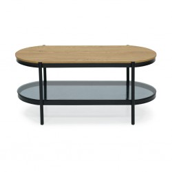 Bilbao Oval Coffee Table MDF/Glass Top