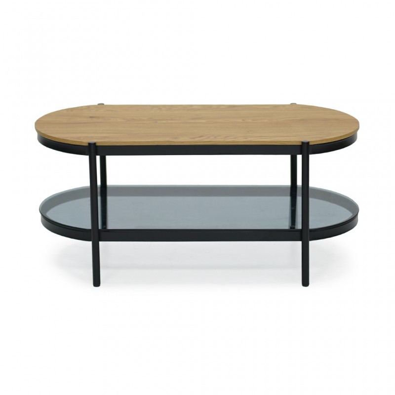 Bilbao Oval Coffee Table MDF/Glass Top