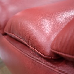 Russo Chaise Red Leather Gel