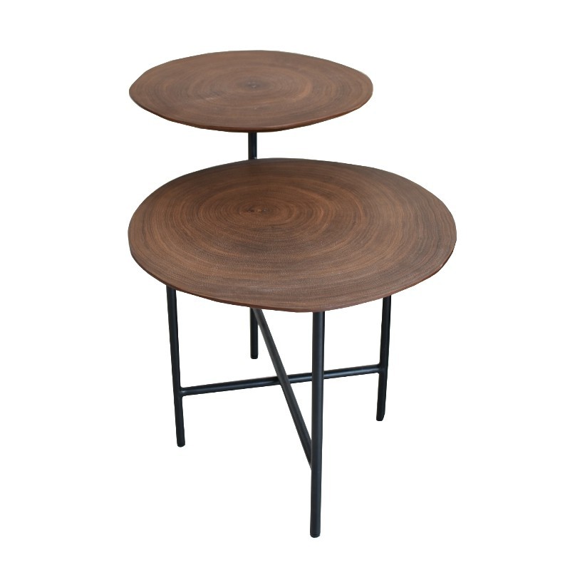 Santos Coffee Table Walnut Top Black Legs