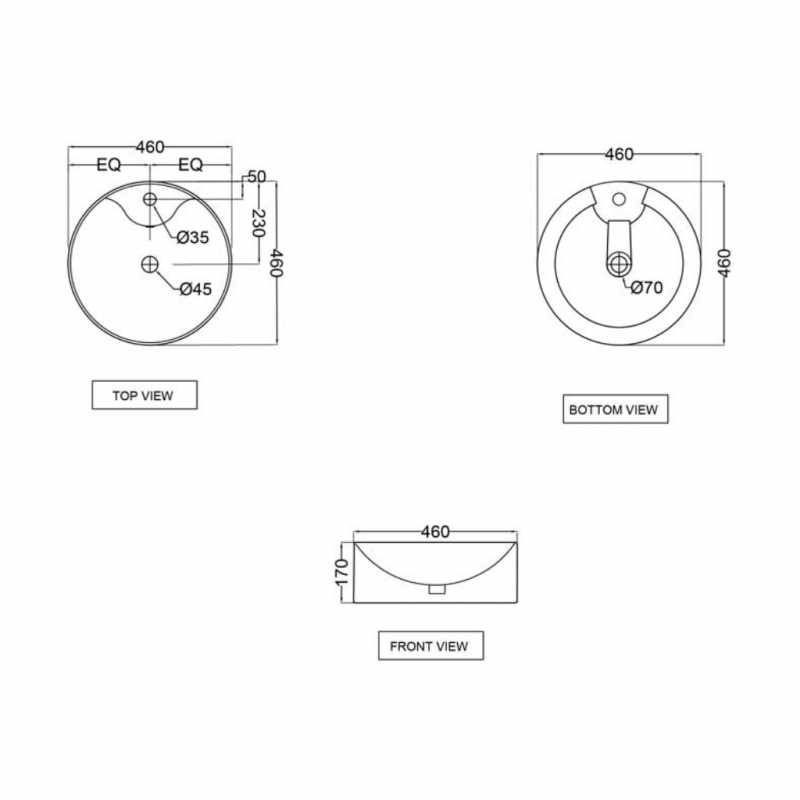 Jaquar JDR Table Top Basin White JDSWHT25935