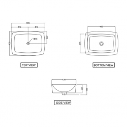 Kubix Table Top Basin White KUS-WHT-35901