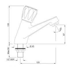 Jaquar Continental Basin Tap With Long Neck - CON-CHR-021KN