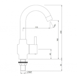 Florentine Sink Pillar Tap With Swivel Spout FLR-CHR-5357N