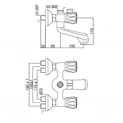 Jaquar CON Bath & Shower Mixer - CON-CHR-217KN