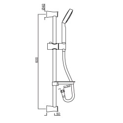 SHA Slide Rail With Single Function Hand Shower