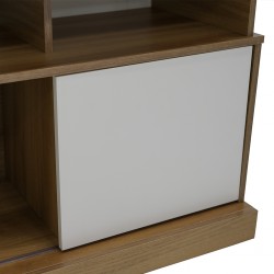 Quartzo Low TV Cabinet New Hazelnut/Off White PB