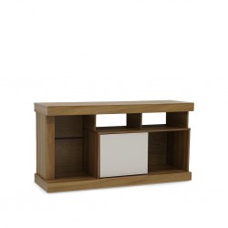 Quartzo Low TV Cabinet New Hazelnut/Off White PB