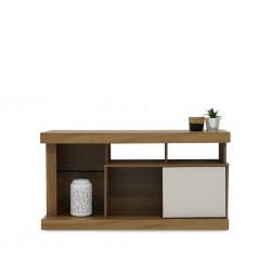 Quartzo Low TV Cabinet New Hazelnut/Off White PB