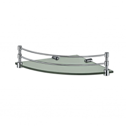 Continental Corner Glass Shelf With Bracket ACN-CHR-1173