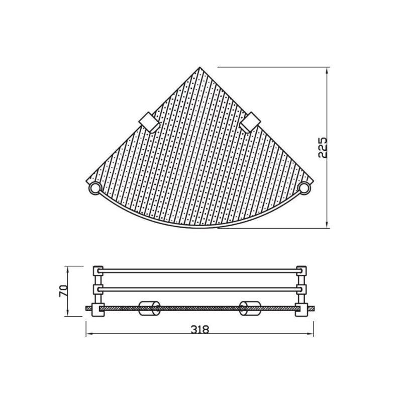 Jaquar Continental Corner Glass Shelf With Bracket ACNCHR1173