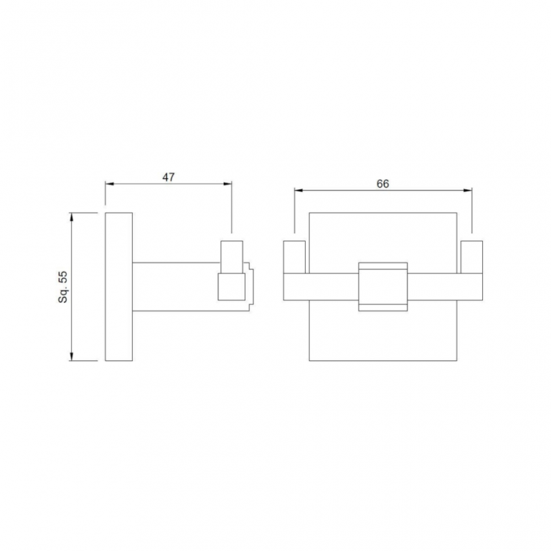 Jaquar Kubix Double Coat Hook AKPCHR35761P