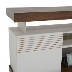 Gramado Low TV Cabinet Off White/Walnut PB