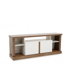 Jeri Low TV Cabinet Off White/Walnut