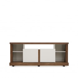 Jeri Low TV Cabinet Off White/Walnut