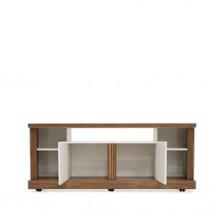 Jeri Low TV Cabinet Off White/Walnut