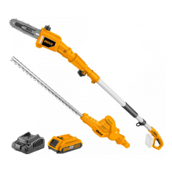 Ingco CPTS201681 Lithium-Ion Pole Saw with Pole Hedge Trimmer