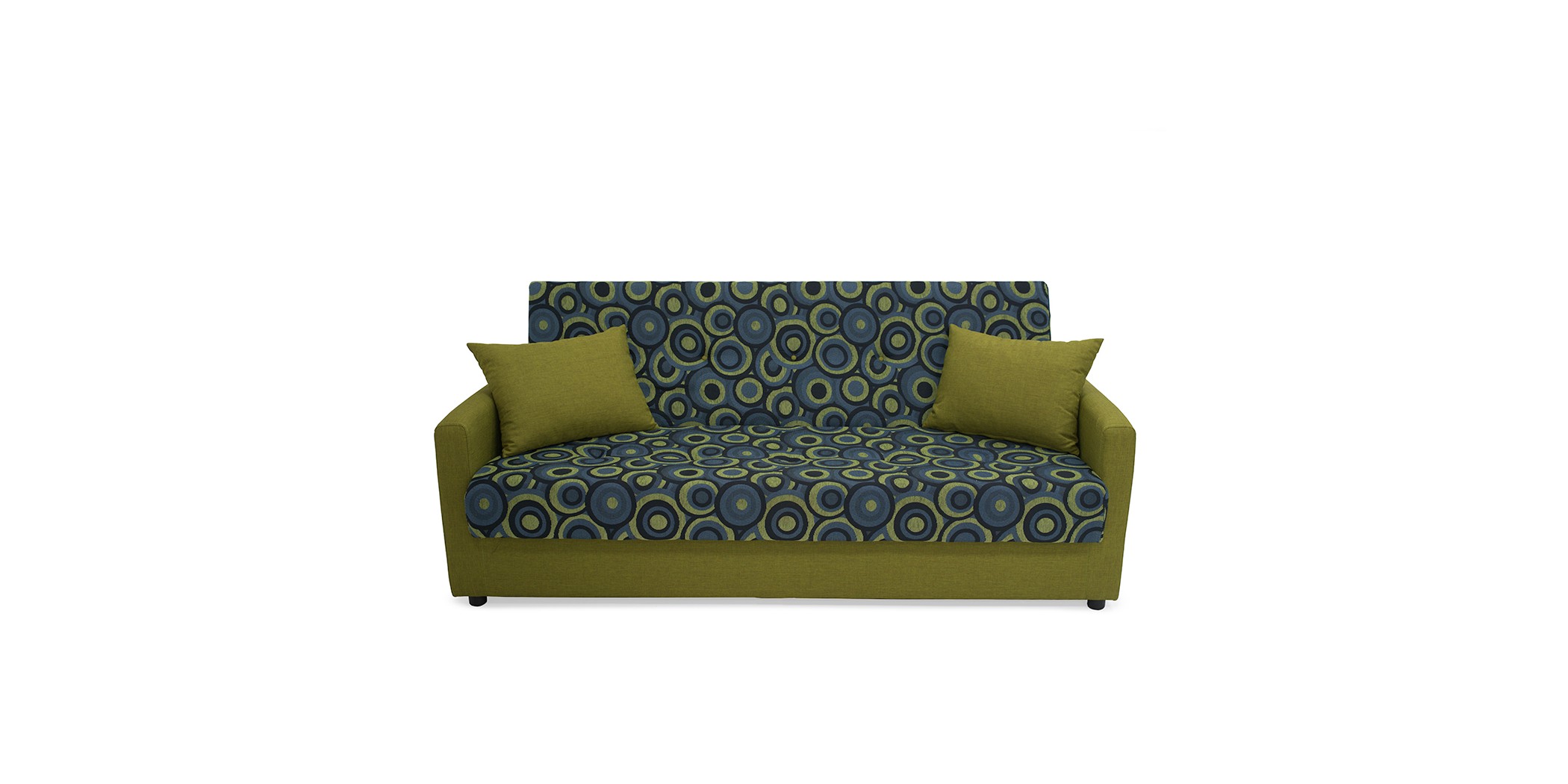 Amy Sofa Bed Mustard/Blue Polyester Fabric