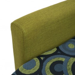 Amy Sofa Bed Mustard/Blue Polyester Fabric