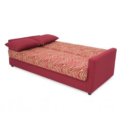 Amy Sofa Bed Red Col Polyester Fabric