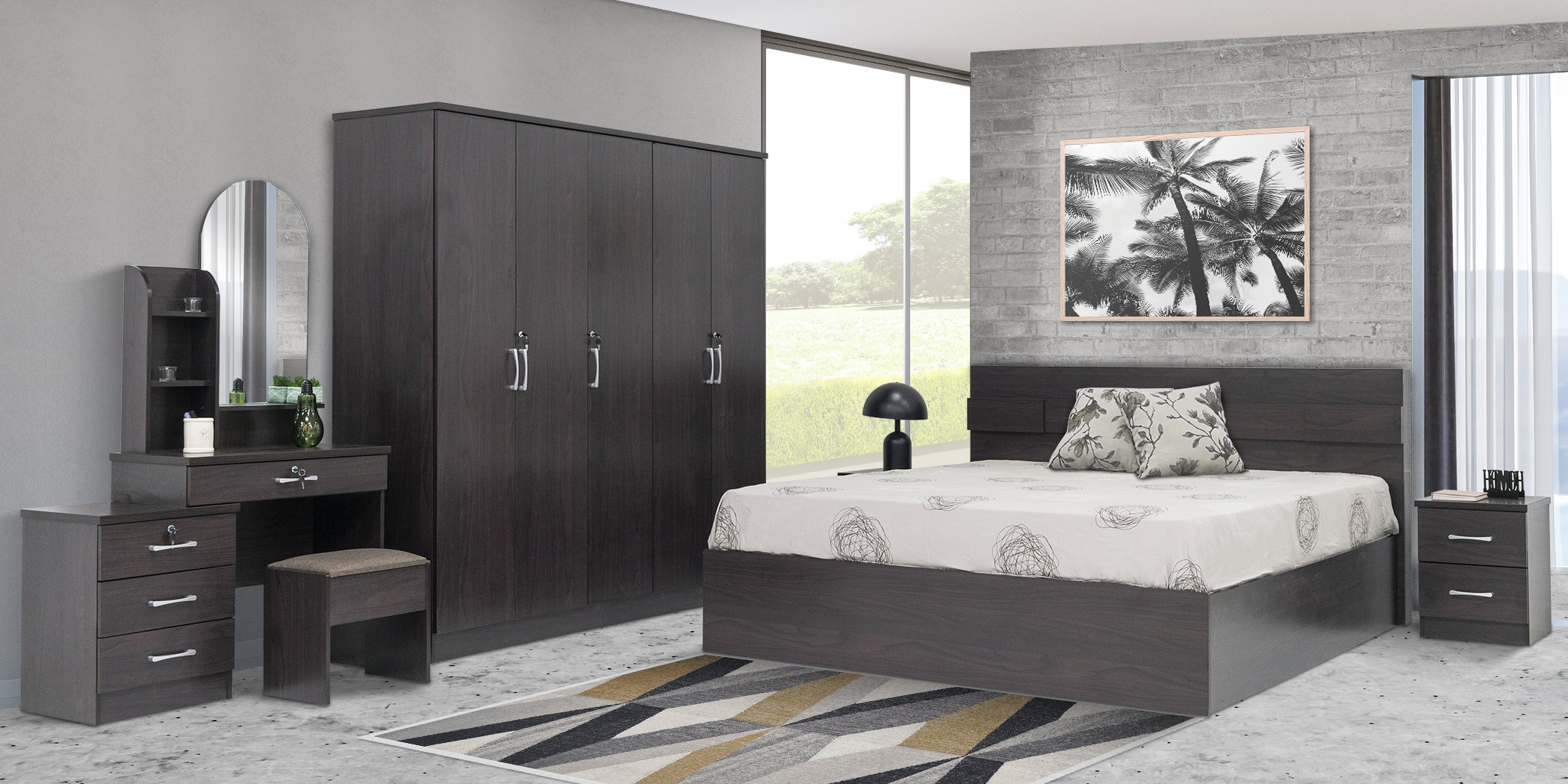 Hilda Bedroom Set 180x200 cm Chocolate Hilda Bedroom Set 180x200 cm Chocolate