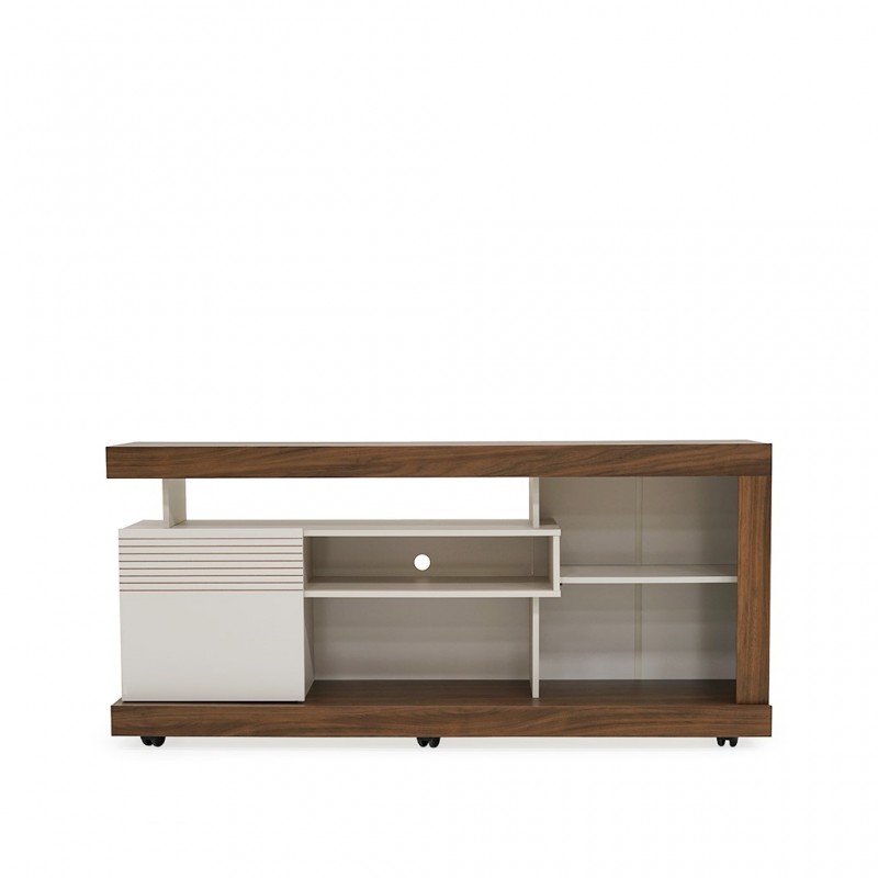 Gramado Low TV Cabinet Off White/Walnut PB