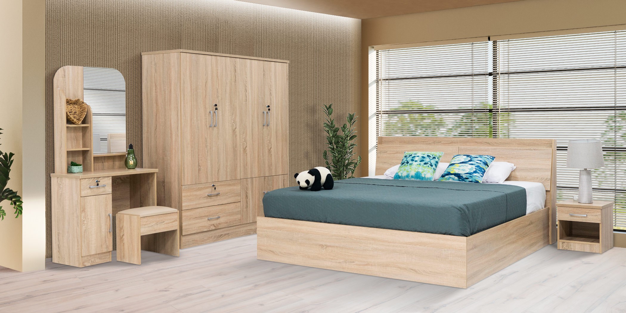 Mirabella Bedroom Set 180x200 cm Sonoma Oak